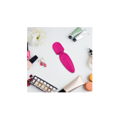 Fuwyiy Mini Cordless Waterproof Massager with 10 Vibration Modes - Rose Red