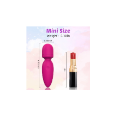 Fuwyiy Mini Cordless Waterproof Massager with 10 Vibration Modes - Rose Red
