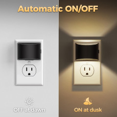 DORESshop 2-Pack LED Night Lights, 3 Brightness Levels, Dusk to Dawn Sensor, 3000K Warm White Plug-In Nightlight