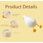 HAPPYBAG LED Flat Duck Night Light, 3-Level Dimmable Silicone Squishy Rechargeable Touch Lamp for Kids