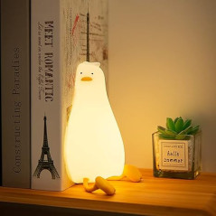 HAPPYBAG LED Duck Night Light - Dimmable, Rechargeable, Cute Nursery Lamp