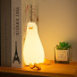 HAPPYBAG LED Flat Duck Night Light, 3-Level Dimmable Silicone Squishy Rechargeable Touch Lamp for Kids