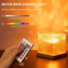 Ocean Wave Projector Light, 16-Color LED with Remote, 3D Water Ripple & Ambient Night Light for Room & Bath