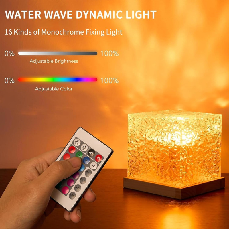 Ocean Wave Projector Light - 16-Color LED with Remote & 3D Ripple
