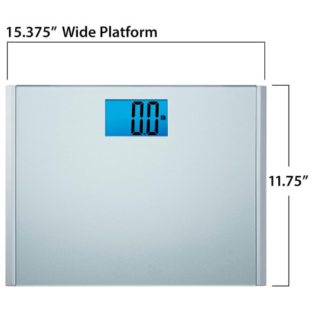 Eat Smart Precision Plus Digital Bathroom Scale - 440-lb Capacity, Grey