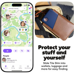 Life360 Tile Slim Bluetooth Tracker - Wallet & Item Locator Navy Blaze