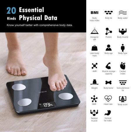 NUTRI FIT Smart Digital Body Weight Scale with Bluetooth, BMI & Body Composition Analyzer, 330lbs Capacity