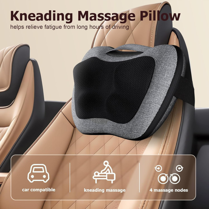 VIKTOR JURGEN Shiatsu Back Massager with Heat – Deep Tissue Electric Kneading 3D Massage Pillow for Pain Relief VIKTOR JURGEN Shiatsu Back Massager with Heat – Deep Tissue Electric Kneading 3D Massage Pillow for Pain Relief