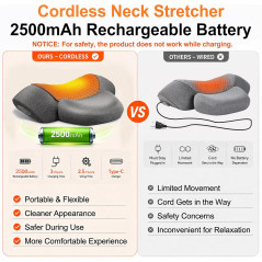 Upalled Cordless Heated Neck Massager Pillow - 3-in-1 Pain Relief Device
