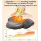 Upalled Cordless Heated Neck Massager Pillow, 3-in-1 Rechargeable Deep Tissue Pain Relief & Cervical Traction, Grey