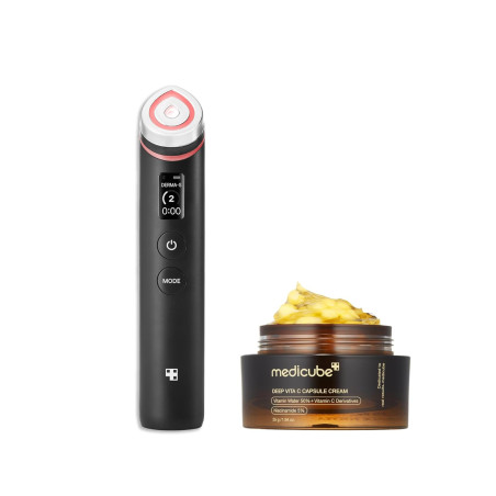 medicube K-Viral Duo: Age-R Booster Pro & 6-in-1 Glow Device with Deep Vitamin C Golden Capsule Moisturizer