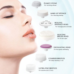 COSLUS 7-in-1 Silicone Facial Cleansing Brush FBS-D: Waterproof Electric Exfoliating & Massage Device