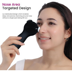 Rechargeable Waterproof Silicone Sonic Face Scrubber & Cleanser with Wireless Charging Dock, Black