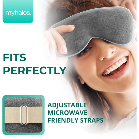MyHalos® Heated Eye Mask for Dry Eyes - Steam Warm Compress for Styes, Chalazion, Blepharitis & MGD - FSA/HSA Eligible