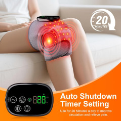 Knee Massager with Heat, Red Light Therapy & Vibration - Portable & Rechargeable