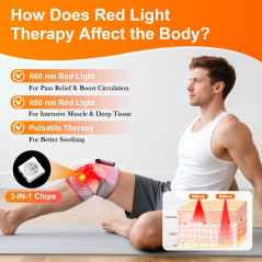 Knee Massager with Heat, Red Light Therapy & Vibration - Portable & Rechargeable