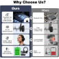 Bluetooth Single Ear Headset for Truck Drivers with AI Noise Canceling Mic, USB Dongle, 45H Talk Time
