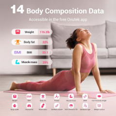 Ovutek Smart Digital Body Weight & Fat Scale with BMI App - Pink, 400lb