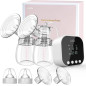 Lulia Double Electric Breast Pump, 4 Modes, 9 Levels, Low Noise, Anti-Backflow, LED Display, BPA-Free, 24mm Flange
