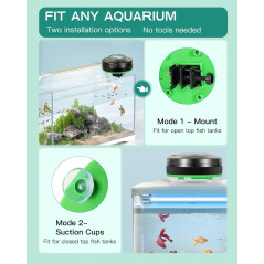 Automatic Fish Feeder for Aquarium - USB Rechargeable, Timer & LCD