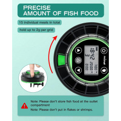 Automatic Fish Feeder for Aquarium - USB Rechargeable, Timer & LCD