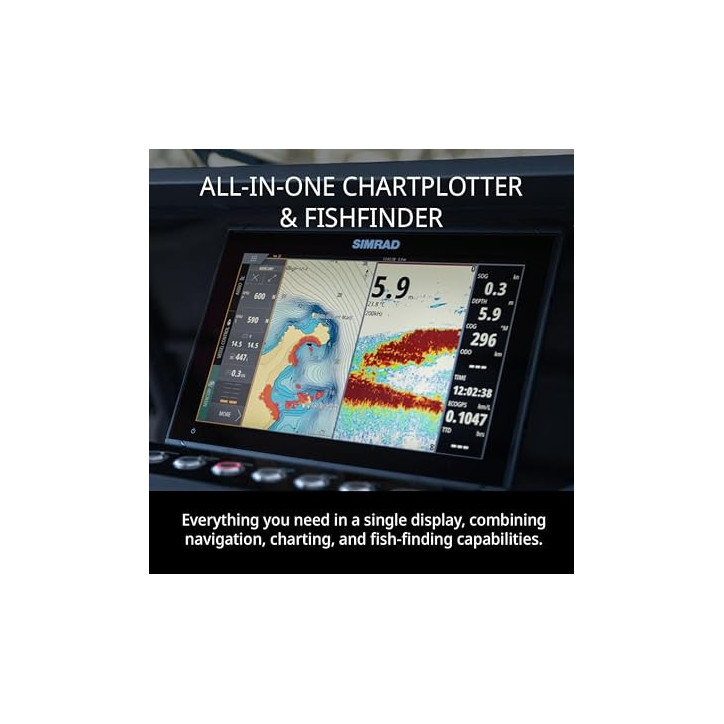Simrad GO Chartplotter & Fish Finder with Transducer, Radar Options, Preloaded C-MAP Discover Chart Card Simrad GO Chartplotter & Fish Finder with Transducer, Radar Options, Preloaded C-MAP Discover Chart Card