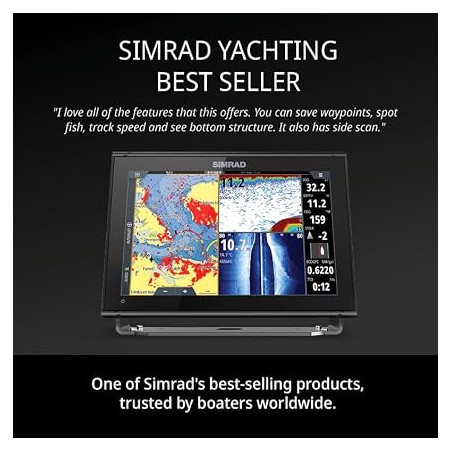 Simrad GO Chartplotter & Fish Finder with Transducer, Radar Options, Preloaded C-MAP Discover Chart Card