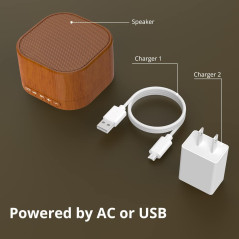 White Noise Machine Plug-in with 20 Non-Looping Natural Sounds, Memory Function, Sleep Timer, Wood Grain 2025
