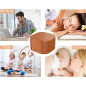 White Noise Machine Plug-in with 20 Non-Looping Natural Sounds, Memory Function, Sleep Timer, Wood Grain 2025