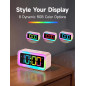 Cadmos Cute Pink Alarm Clock with RGB Night Light - Small, Perfect for Girls' Bedroom & Kawaii Gifts