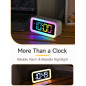 Cadmos Cute Pink Alarm Clock with RGB Night Light - Small, Perfect for Girls' Bedroom & Kawaii Gifts