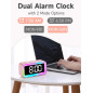 Cadmos Cute Pink Alarm Clock with RGB Night Light - Small, Perfect for Girls' Bedroom & Kawaii Gifts