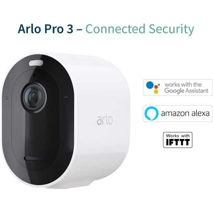 Arlo Pro 3 : Caméra de Surveillance Intelligente - Sécurité HD, Sans Fil & Résistante aux Intempéries